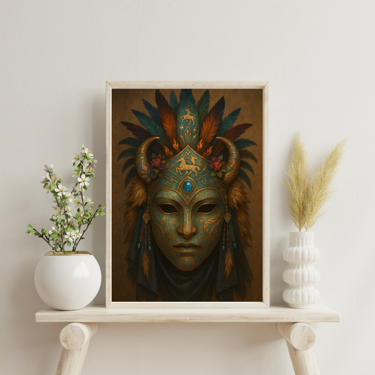 Zodiac Masks - Sagittarius Digital Print