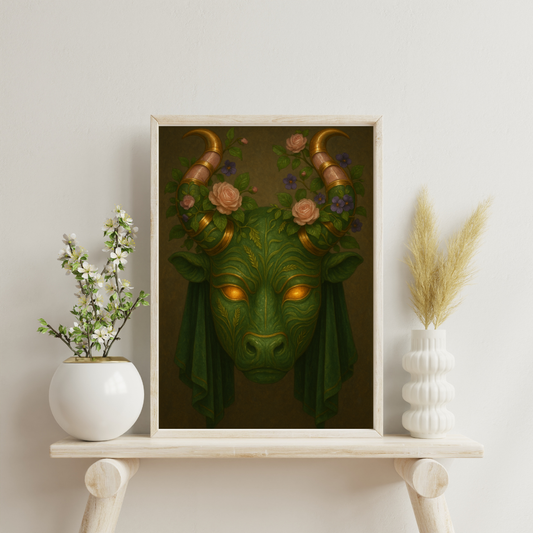 Zodiac Masks - Taurus Digital Print