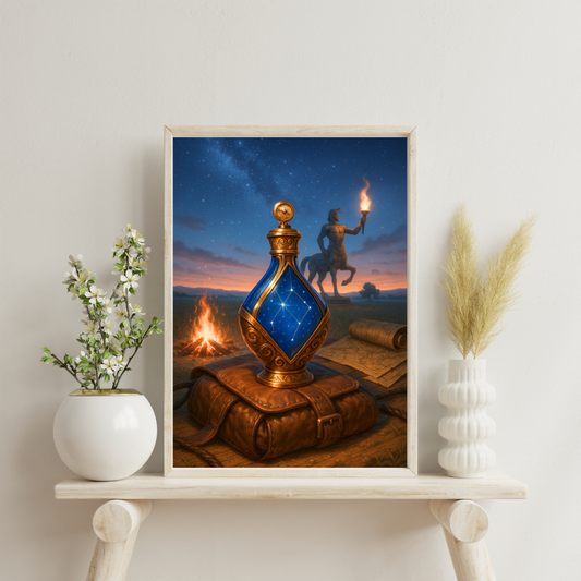 Zodiac Perfume Bottles - Sagittarius Digital Print