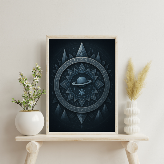 Zodiac and Planet Mandalas - Capricorn and Saturn Digital Print