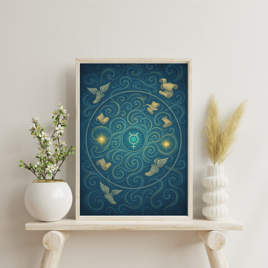 Zodiac and Planet Mandalas - Gemini and Mercury Digital Print