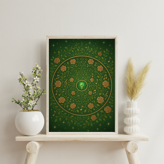 Zodiac and Planet Mandalas - Taurus and Venus Digital Print