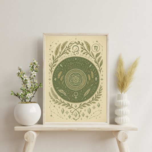 Zodiac and Planet Mandalas - Virgo and Mercury Digital Print