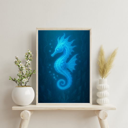 Zodiac Seahorses - Aquarius Digital Print