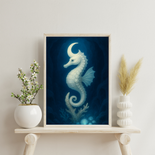 Zodiac Seahorses - Cancer Digital Print