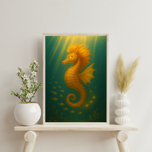 Zodiac Seahorses - Leo Digital Print