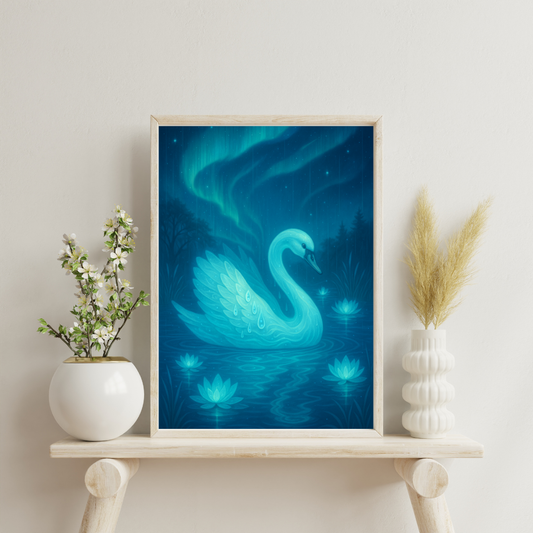 Zodiac Swans - Aquarius Digital Print