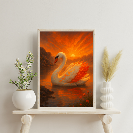 Zodiac Swans - Aries Digital Print