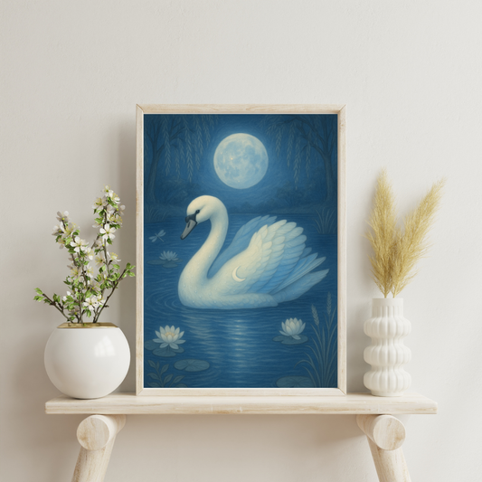 Zodiac Swans - Cancer Digital Print