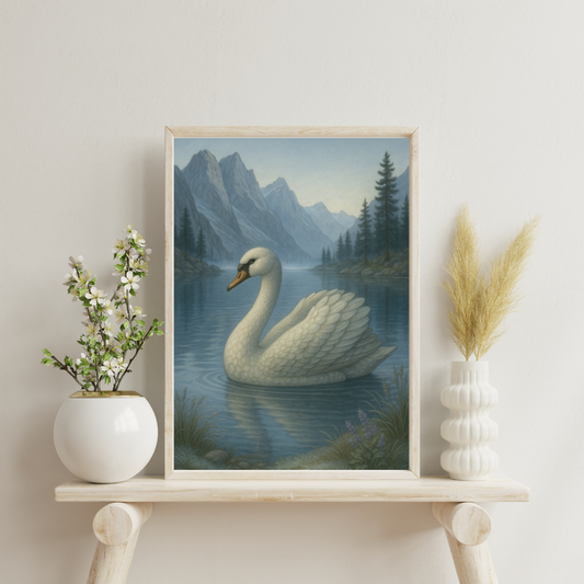Zodiac Swans - Capricorn Digital Print