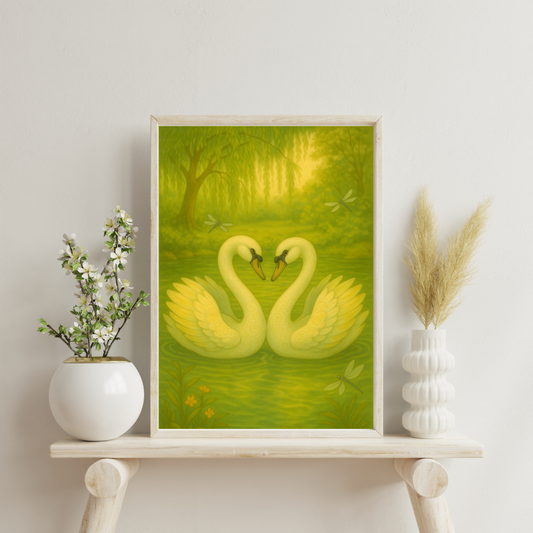Zodiac Swans - Gemini Digital Print