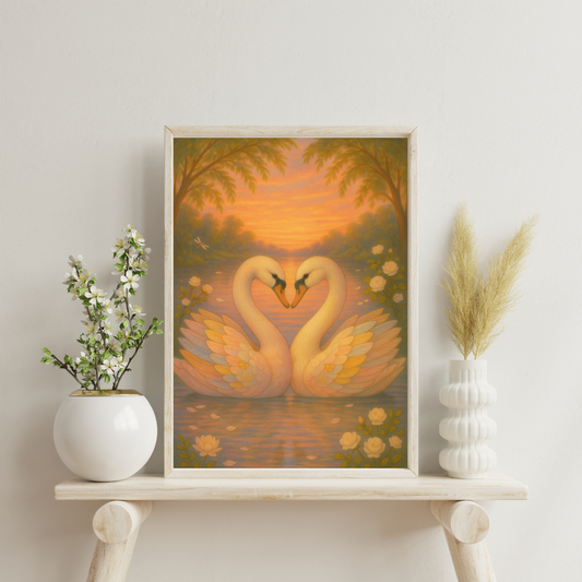 Zodiac Swans - Libra Digital Print