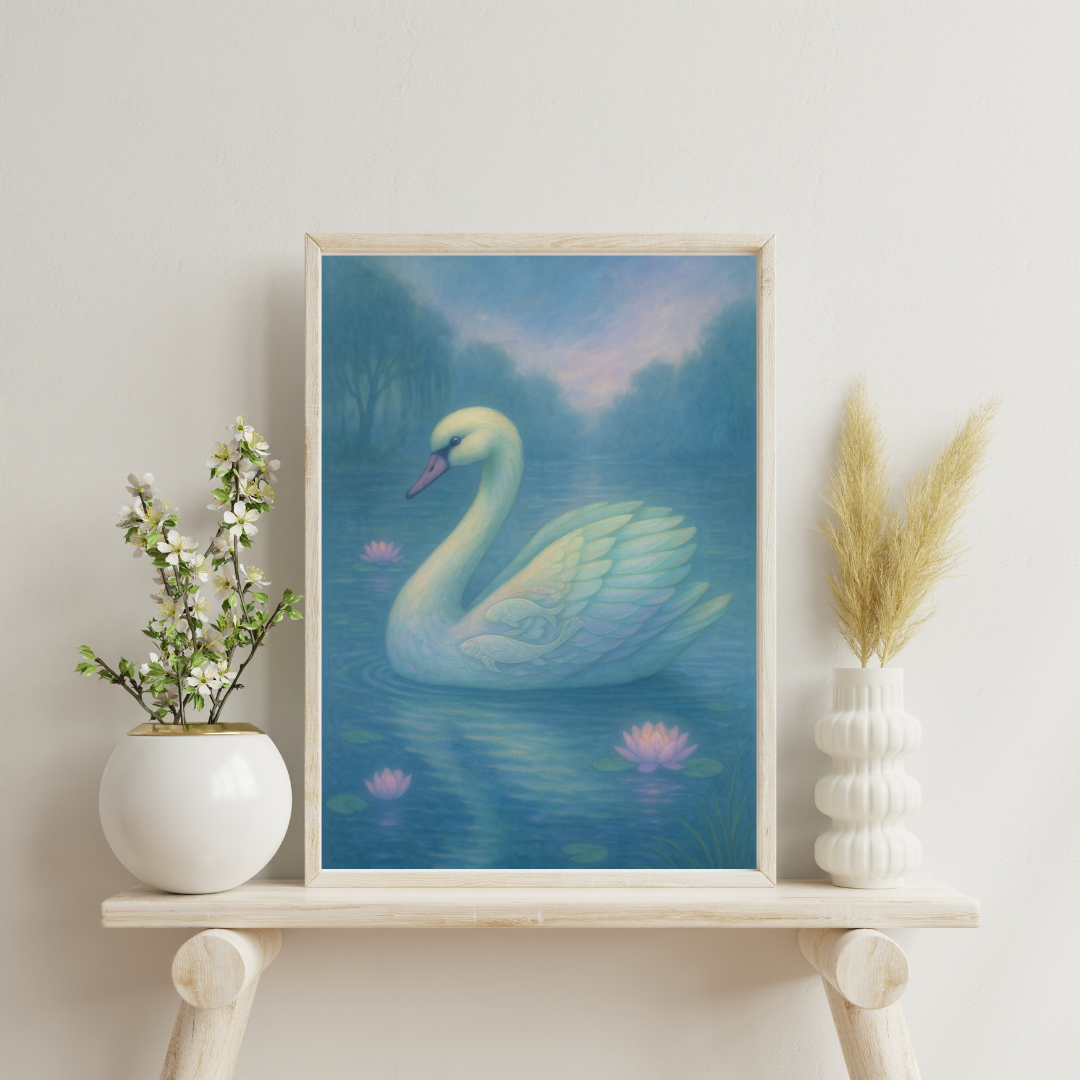 Zodiac Swans - Pisces Digital Print