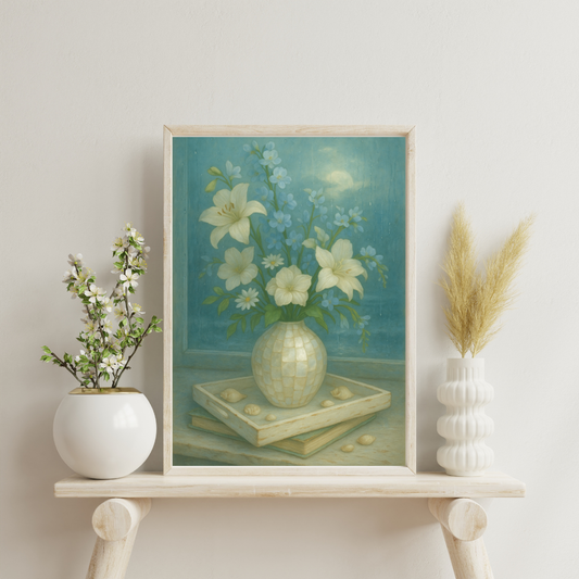 Zodiac Vases with Flowers - Cancer Digital Print