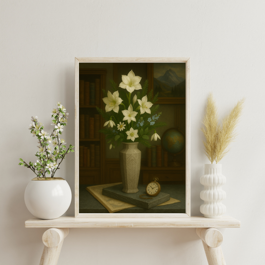 Zodiac Vases with Flowers - Capricorn Digital Print