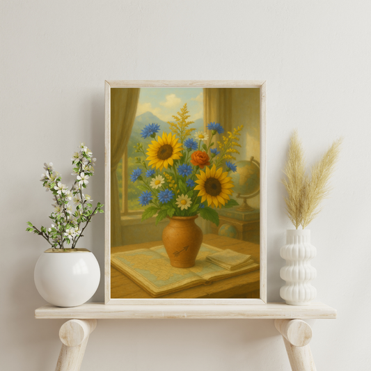 Zodiac Vases with Flowers - Sagittarius Digital Print