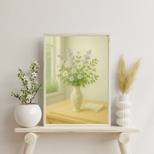 Zodiac Vases with Flowers - Virgo Digital Print