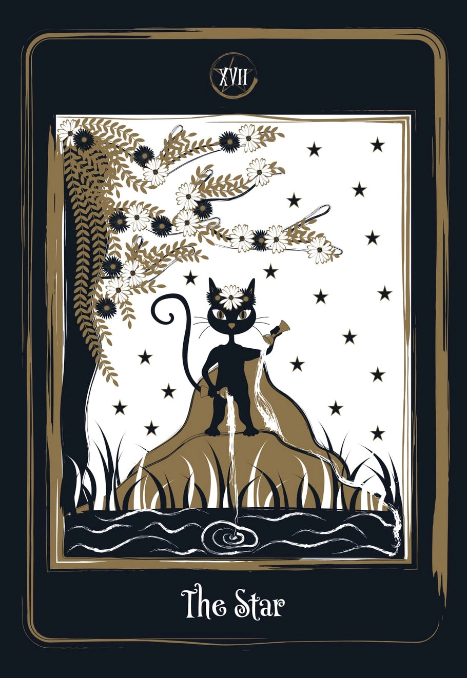 Golden Black Cat Tarot Deck