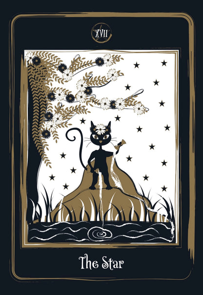 Golden Black Cat Tarot Deck