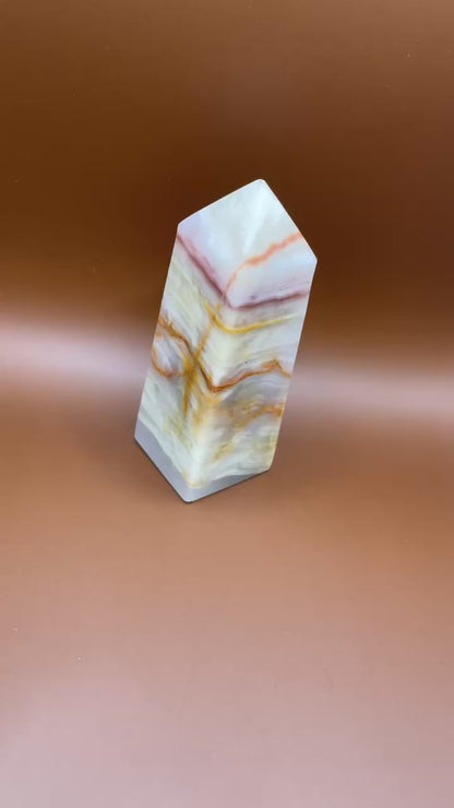 Pink Banded Onyx Tower no. 3